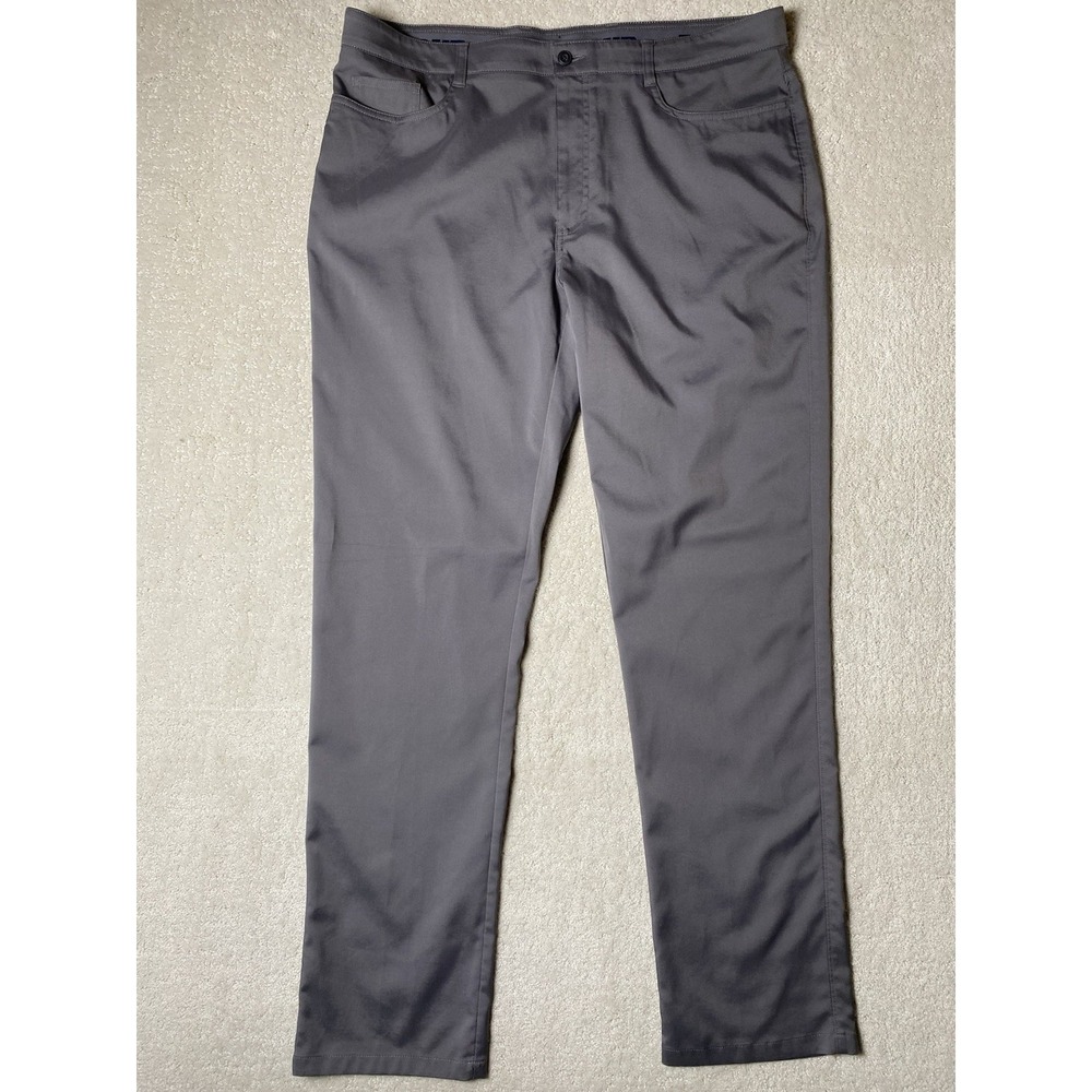 PGA Tour Golf Pants Men's 38x34 Measured 39x33‎ Gray Elastic Waist Flat Front